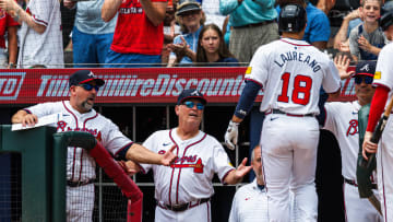 Walt Weiss, Brian Snitker, Eddie Perez, Ramón Laureano, Atlanta Braves
