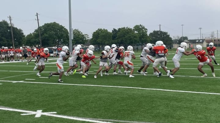 La Porte football during spring game. 