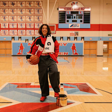 Aaliyah Chavez with her Gatorade National Girls Basketball Player of the Year Award