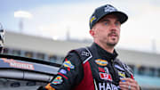 Ahead of the ARCA Menards General Tire 150, NASCAR ARCA Menards Series driver Frankie Muniz stands by his car and talks to his crew, fans and the media on March 10, 2023, at Phoenix Raceway in Avondale.