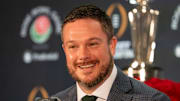 Oregon head coach Dan Lanning speaks during the coaches press conference in Los Angeles Tuesday, Dec. 31, 2024, ahead of the Rose Bowl.
