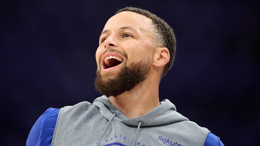 Apr 10, 2026; Sacramento, California, USA; Golden State Warriors guard Stephen Curry (30) reacts during warmups before the game against the Sacramento Kings at Golden 1 Center. Mandatory Credit: Robert Edwards-Imagn Images