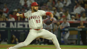 Los Angeles Angels pitcher Carlos Estevez