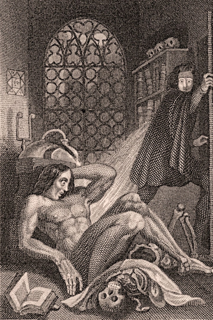Frontispiece To Frankenstein By Mary Shelley