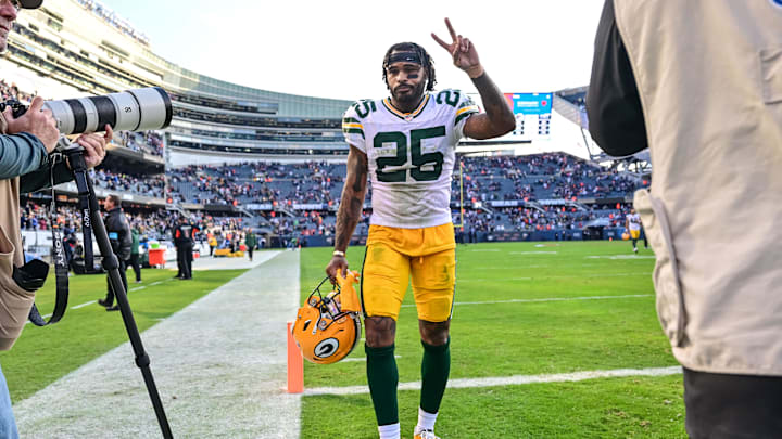 Green Bay Packers' Keisean Nixon walks off the field following the game vs. the Chicago Bears on Nov. 17, 2024.