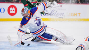 Edmonton Oilers goaltender Jack Campbell (36) makes a save