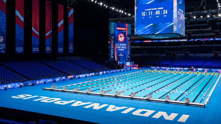 Lucas Oil Stadium is home to the first Olympic-size pool to be built inside an NFL arena.