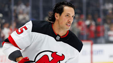 Brenden Dillon skates for the New Jersey Devils (Getty Images)