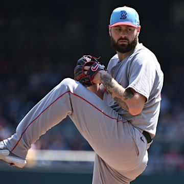 Boston Red Sox starting pitcher Lucas Giolito (54) throws against the Washington Nationals at Nationals Park. 