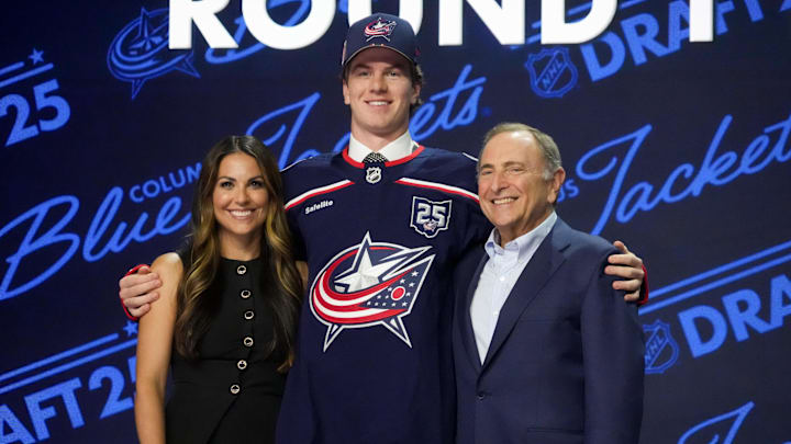 Future Penn State men's hockey defenseman Jackson Smith at the 2025 NHL Draft