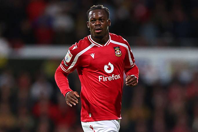 Jacques Ekomie of Wrexham during the Sky Bet Championship 2026/27 match between Wrexham and Burnley
