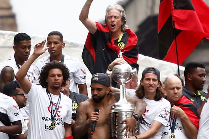 Jorge Jesus, Gabriel Barbosa, Filipe Luis