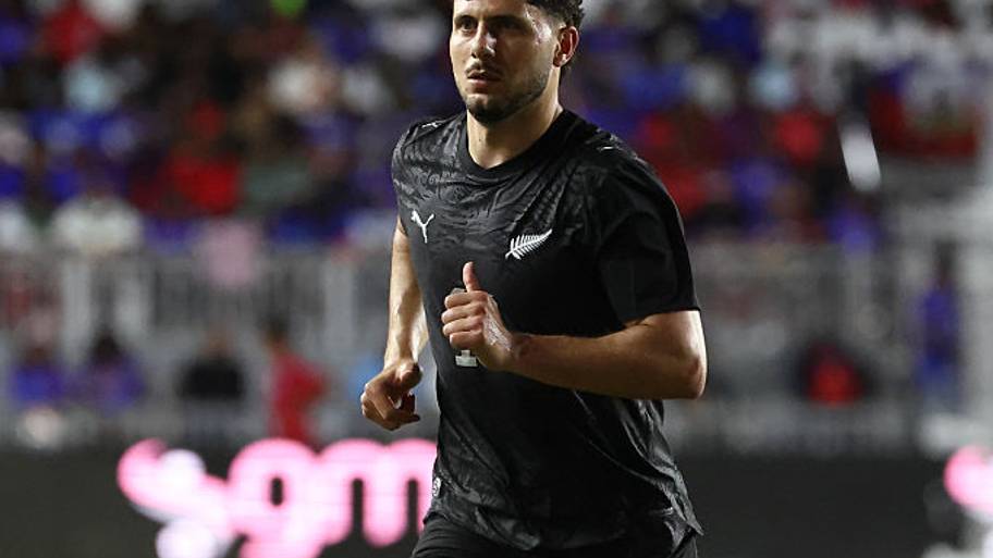 Liberato Cacace jogs to take a corner in the first half during the soccer match between Haiti and New Zealand.