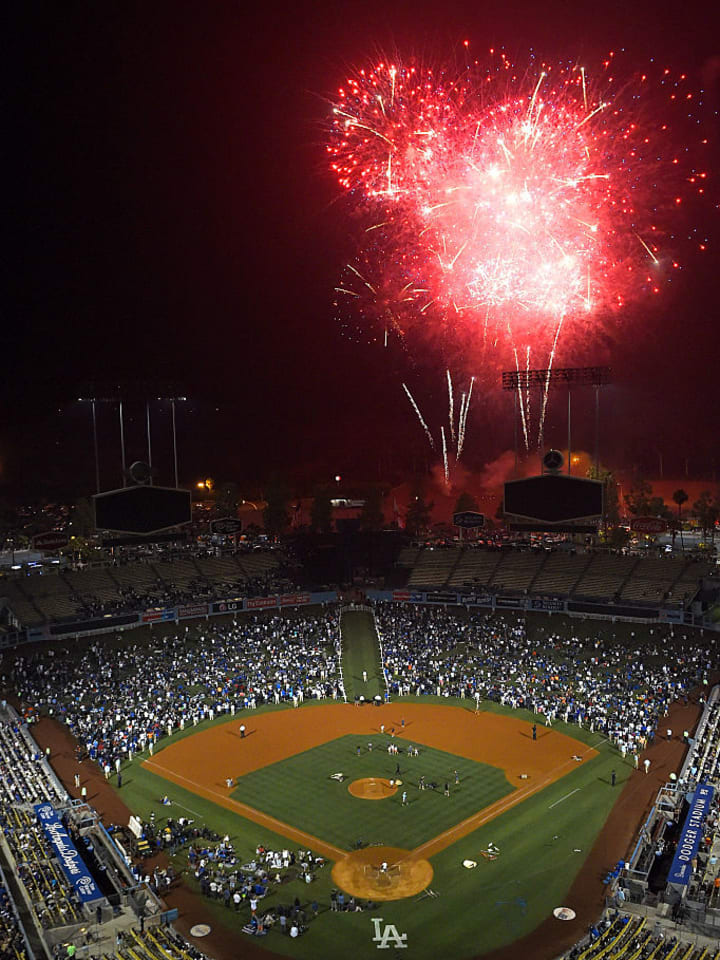 fourth of july fireworks at dodger stadium in 2016