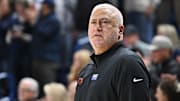 Jan 28, 2025; Spokane, Washington, USA; Oregon State Beavers head coach Wayne Tinkle looks on during a game against the Gonzaga Bulldogs in the first half at McCarthey Athletic Center. Mandatory Credit: James Snook-Imagn Images