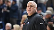 Jan 28, 2025; Spokane, Washington, USA; Oregon State Beavers head coach Wayne Tinkle looks on during a game against the Gonzaga Bulldogs in the first half at McCarthey Athletic Center. Mandatory Credit: James Snook-Imagn Images