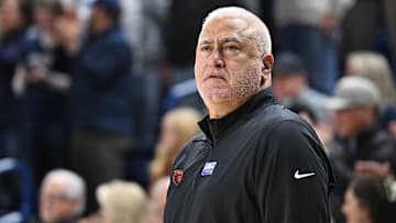 Jan 28, 2025; Spokane, Washington, USA; Oregon State Beavers head coach Wayne Tinkle looks on during a game against the Gonzaga Bulldogs in the first half at McCarthey Athletic Center. Mandatory Credit: James Snook-Imagn Images