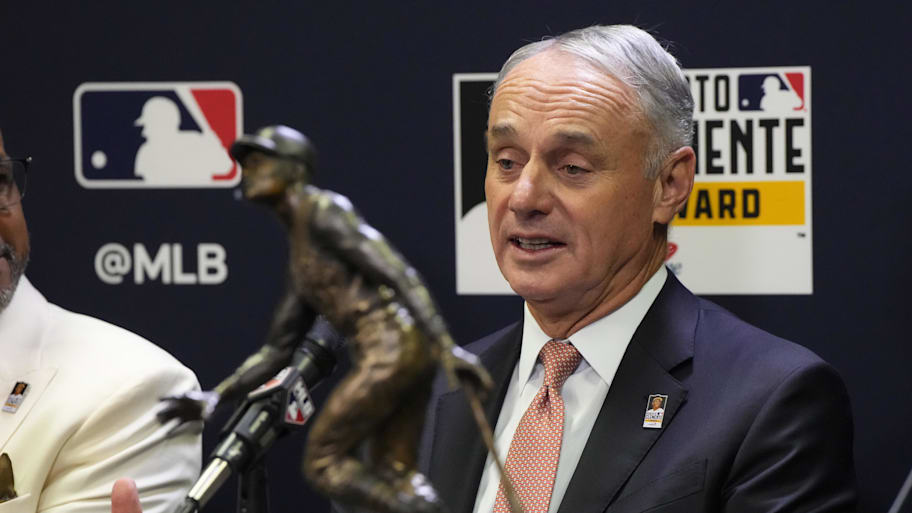 Manfred was speaking during an appearance on 'The Pat McAfee Show.' | Rick Scuteri-Imagn Images