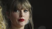 Feb 11, 2024; Paradise, Nevada, USA;  
Recording artist Taylor Swift during the first half of Super Bowl LVIII between Kansas City Chiefs and San Francisco 49ers at Allegiant Stadium. Mandatory Credit: Joe Camporeale-Imagn Images