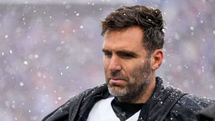 Cincinnati Bengals quarterback Joe Flacco stands on the sideline