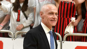 Big 12 commissioner Brett Yormark attends the Big 12 basketball game between Texas Tech and Kansas, Monday, Feb. 12, 2024, at United Supermarkets Arena.