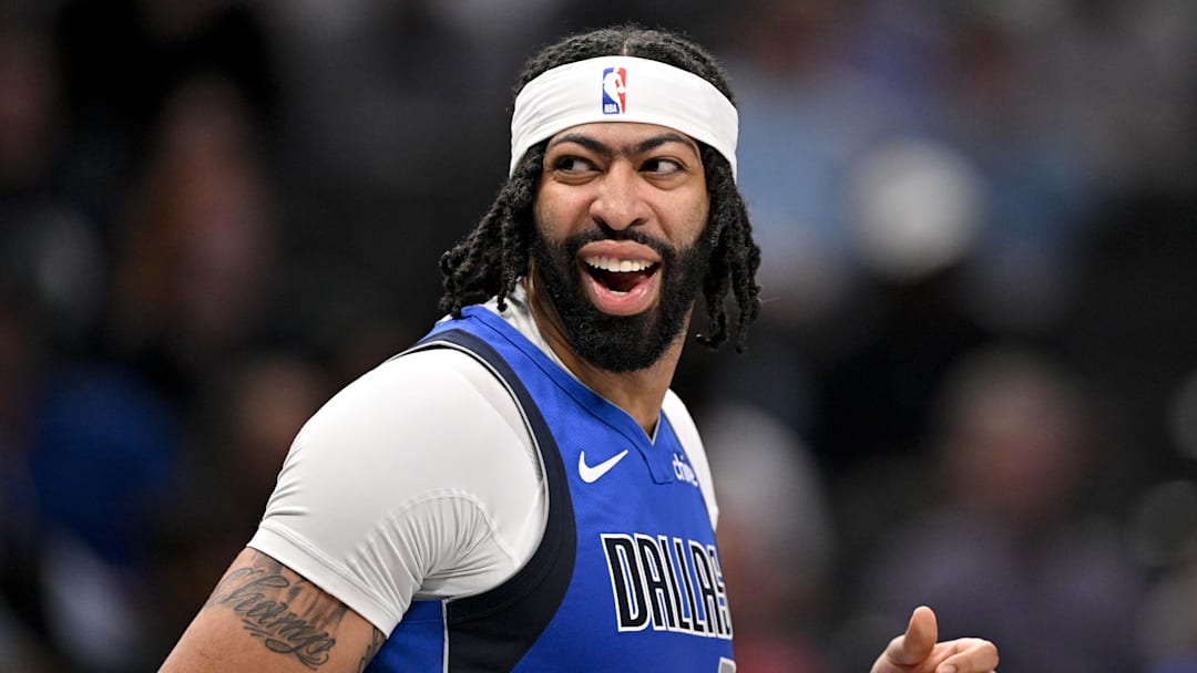 Mar 31, 2025; Dallas, Texas, USA; Dallas Mavericks forward Anthony Davis (3) during the game between the Dallas Mavericks and the Brooklyn Nets at the American Airlines Center. Mandatory Credit: Jerome Miron-Imagn Images
