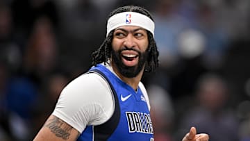 Mar 31, 2025; Dallas, Texas, USA; Dallas Mavericks forward Anthony Davis (3) during the game between the Dallas Mavericks and the Brooklyn Nets at the American Airlines Center. Mandatory Credit: Jerome Miron-Imagn Images