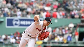 Sep 22, 2024; Boston, Massachusetts, USA; Boston Red Sox starting pitcher Nick Pivetta (37) pitches during the first inning against the Minnesota Twins at Fenway Park. Mandatory Credit: Eric Canha-Imagn Images