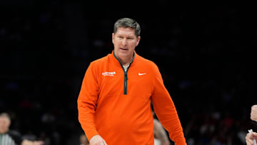 Brad Brownell paces during the ACC tournament.