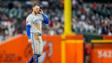 Bobby Witt Jr. watches at the Kansas City Royals lose a game to the Detroit Tigers.