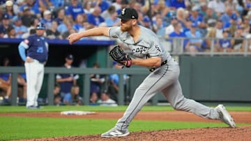 Jul 19, 2024; Kansas City, Missouri, USA; Chicago White Sox pitcher Chad Kuhl (41) delivers a pitch against the Kansas City Royals in the eighth inning at Kauffman Stadium. Mandatory Credit: Denny Medley-Imagn Images