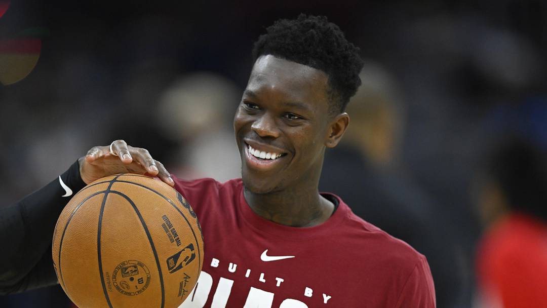 Feb 11, 2026; Cleveland, Ohio, USA; Cleveland Cavaliers guard Dennis Schroder (8) warms up at halftime against the Washington Wizards at Rocket Arena. Mandatory Credit: David Richard-Imagn Images