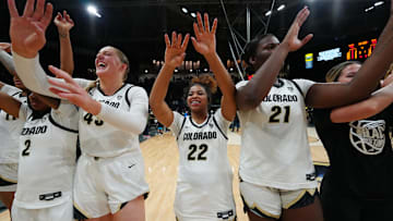 Feb 9, 2024; Boulder, Colorado, USA; Colorado Buffaloes guard Tameiya Sadler (2) and forward