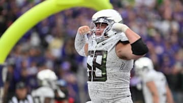 Jackson Powers-Johnson was a Unanimous All-American and a Rimington Award winner at center for the Ducks in 2023