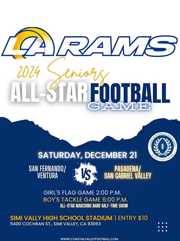 LA Rams will host the 2024 senior all-star football game on December 21 at Simi Valley.
