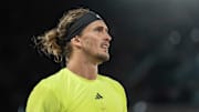 Alexander Zverev of Germany reacts during his French Open match.