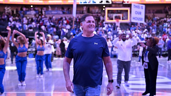 Dallas Mavericks minority owner Mark Cuban walks off the court after the game against the Toronto Raptors at the American Airlines Center on April 11. Dallas Mavericks minority owner Mark Cuban walks off the court after the game against the Toronto Raptors at the American Airlines Center on April 11.