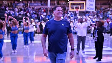 Dallas Mavericks minority owner Mark Cuban walks off the court after the game against the Toronto Raptors at the American Airlines Center. 