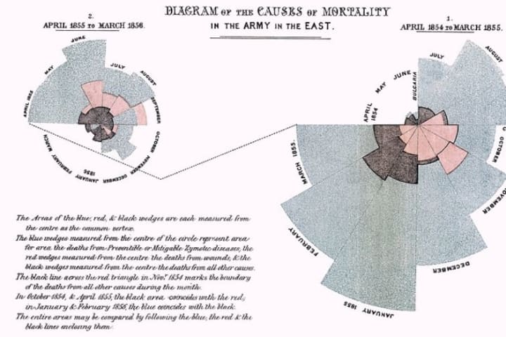 Pie chart drawn by Florence Nightingale