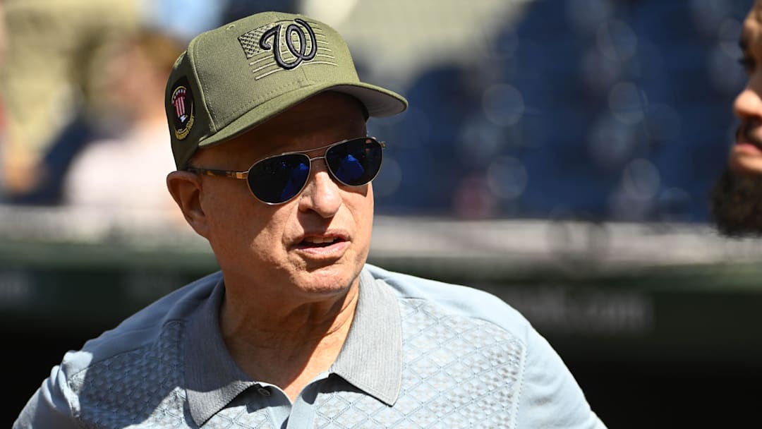 May 20, 2023; Washington, District of Columbia, USA; Washington Nationals owner Mark Lerner on the field before the game between the Washington Nationals and the Detroit Tigers at Nationals Park.