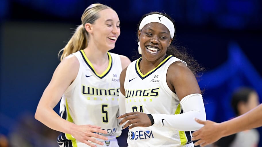 Wings guards Paige Bueckers and Arike Ogunbowale