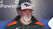 Mar 27, 2025; Toronto, Ontario, CAN; Baltimore Orioles manager Brandon Hyde (18) speaks with the media during batting practice before the opening day game of the Toronto Blue Jays at Rogers Centre. Mandatory Credit: Nick Turchiaro-Imagn Images