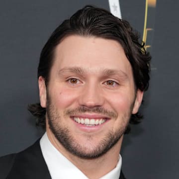 Feb 6, 2025; New Orleans, LA, USA; Josh Allen on the red carpet before Super Bowl LIX NFL Honors at Saenger Theatre