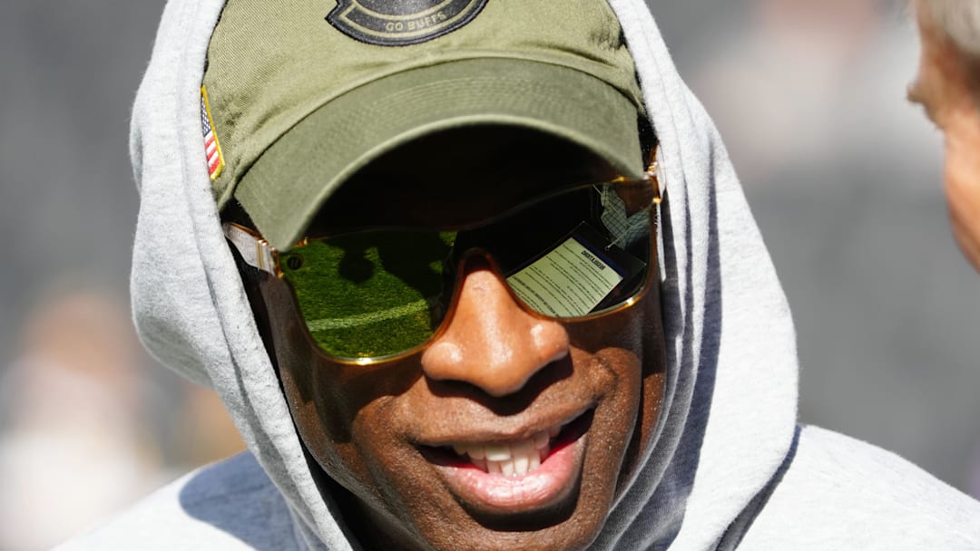 Nov 11, 2023; Boulder, Colorado, USA; Colorado Buffaloes head coach Deion Sanders before the game against the Arizona Wildcats at Folsom Field. 