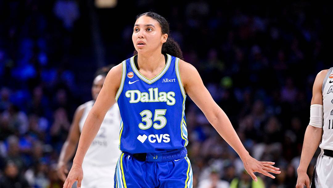 May 28, 2026; Arlington, Texas, USA; Dallas Wings guard Azzi Fudd (35) in action during the game between the Wings and the Aces at College Park Center. Mandatory Credit: Jerome Miron-Imagn Images
