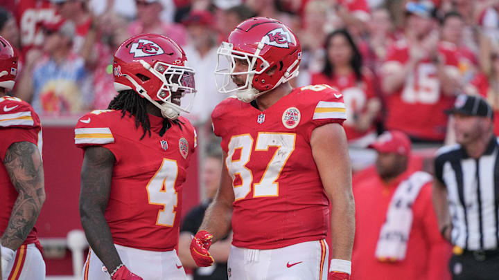 Kelce and Rice led the team in receiving yards on Monday night.
