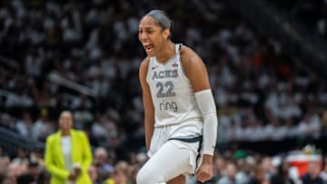 Las Vegas Aces center A'ja Wilson was named Co-Defensive Player of the Year by the WNBA for 2025. 