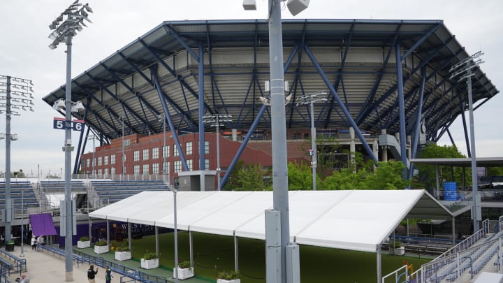 May 14, 2024; Queens, NY, USA; A general view of the USTA Billie Jean King National Tennis Center during the 148th Westminster Kennel Club Dog Show.