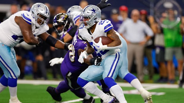 Dallas Cowboys running back Rico Dowdle