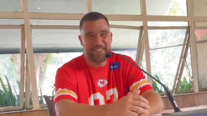 Travis Kelce nailed this impersonation of Patrick Mahomes's voice. 